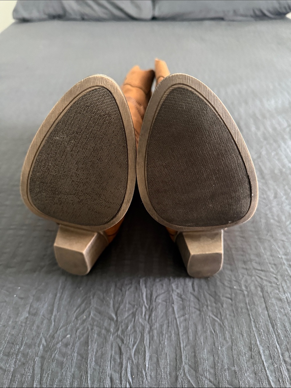 Sugar Cognac Suede Ankle Boots with Block Heel